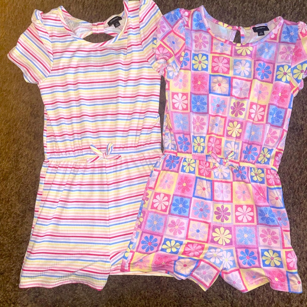 Colorful Striped and Floral Rompers